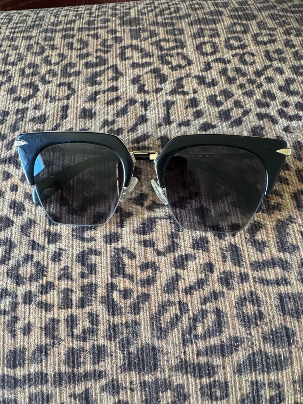 rag & bone Black Cat-Eye Sunglasses with Gold Accents